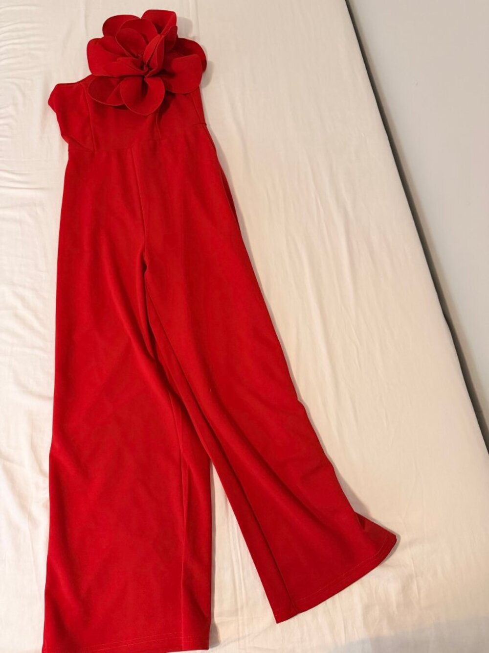 Red One Shoulder Jumpsuit
